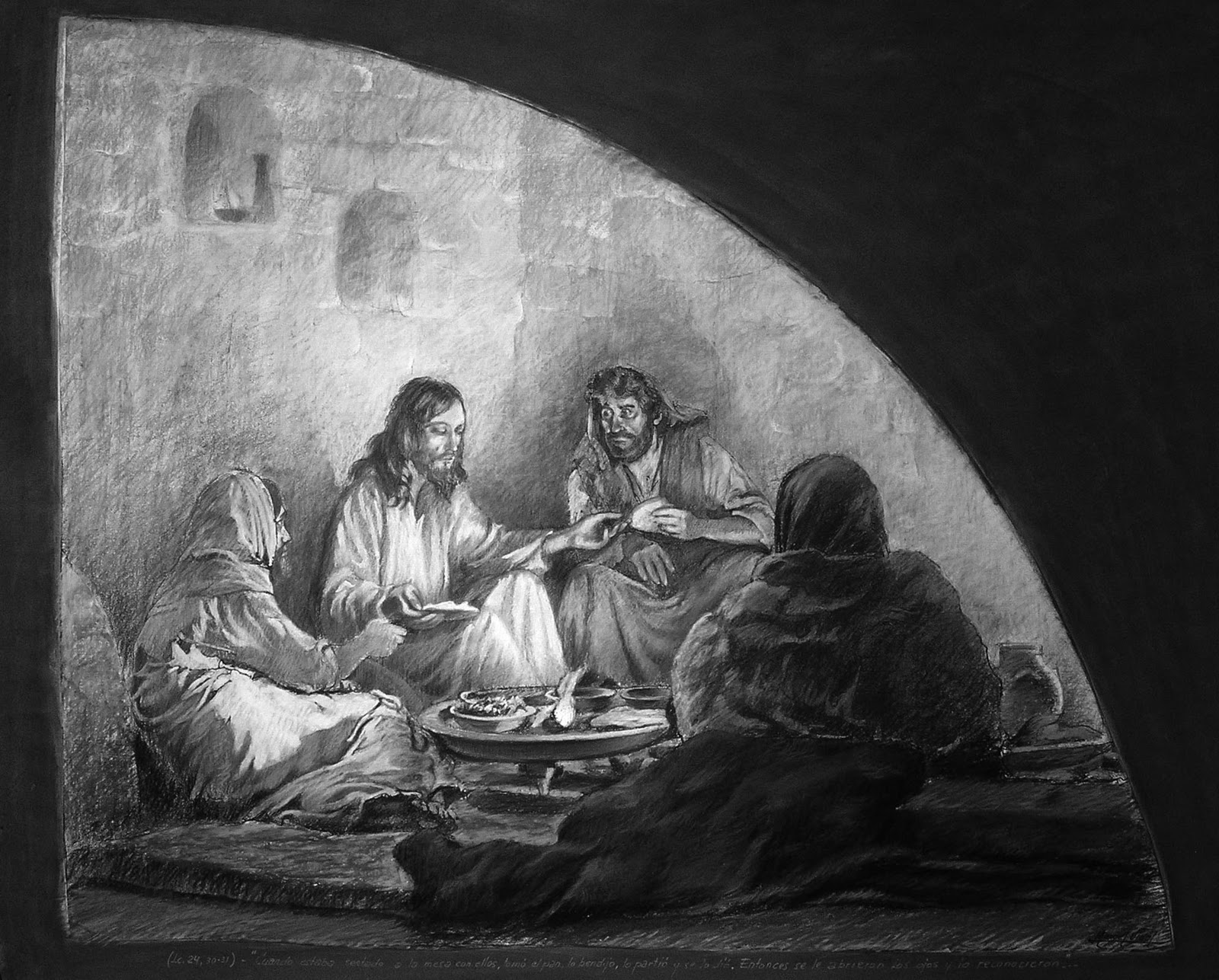 Do gran ó pan: Manuel Vidal muestra "La cena de Emaús", con destino al  Santo Cristo