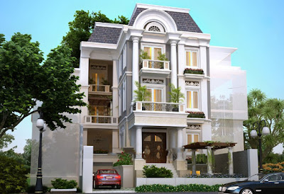 Biệt thự cổ điển với thiết kế có phấn hiện đại