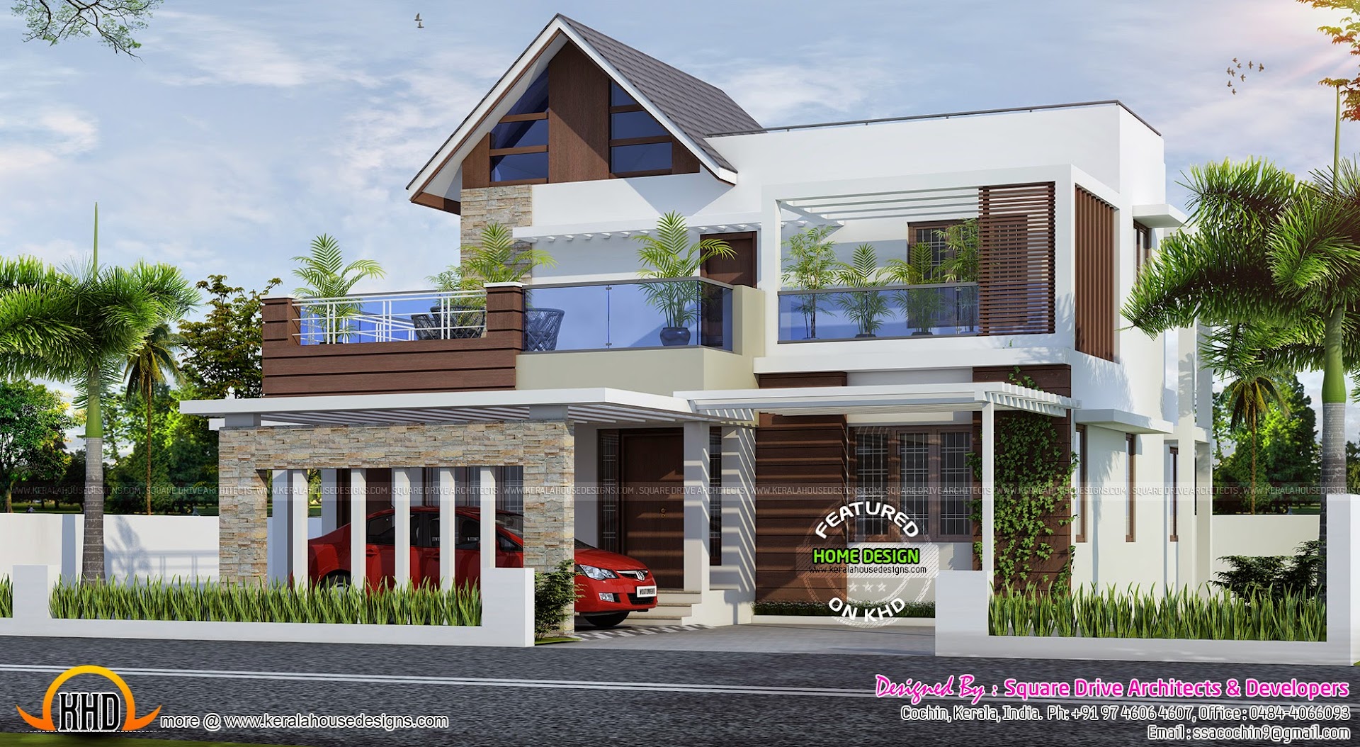 Modern And Traditional Big House In Kerala Hd Image