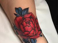 Colour Rose Hand Tattoo Male