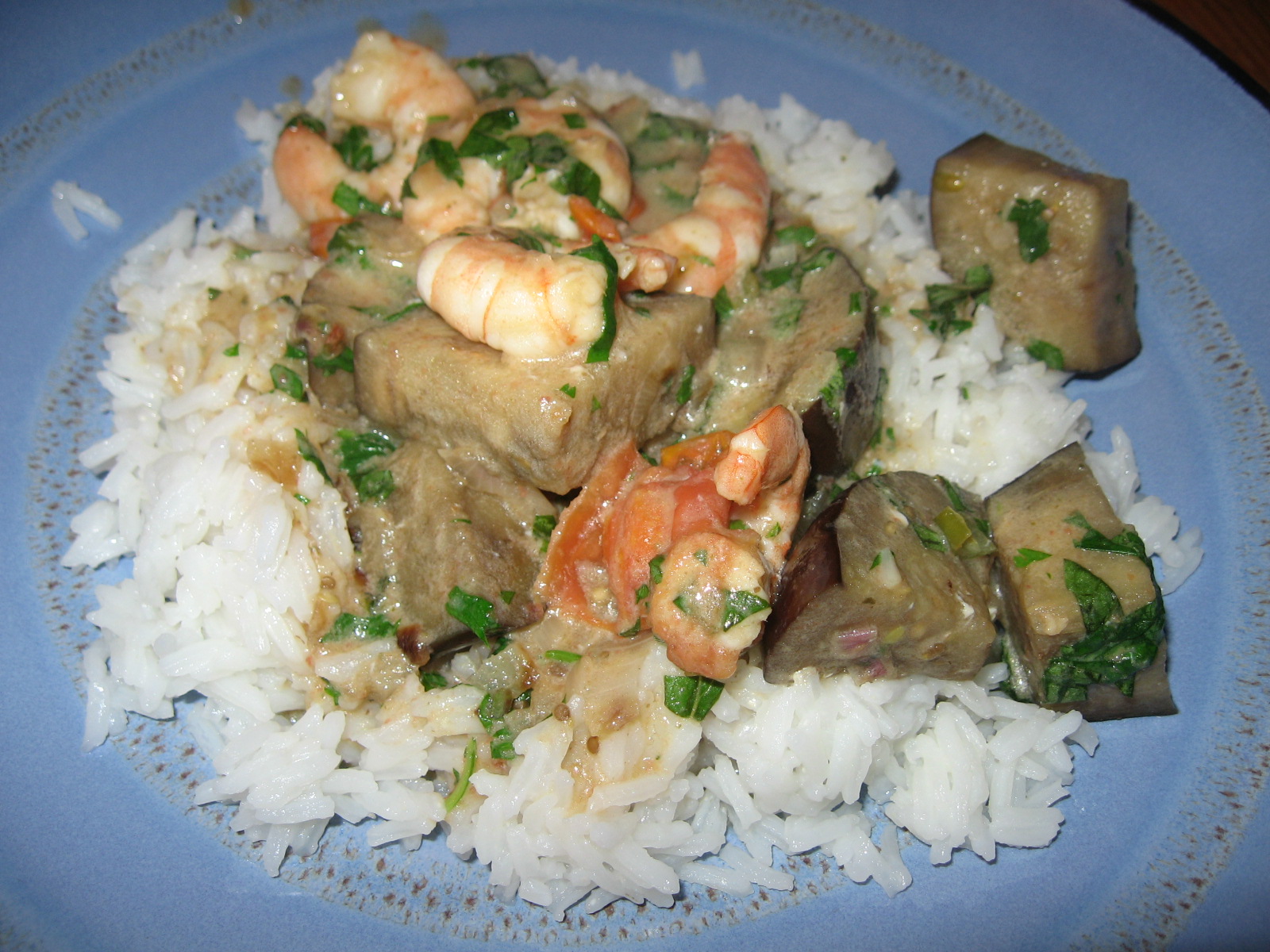 Kate's blog (Reading & Eating) Sep 12th Green Curry of Prawns and