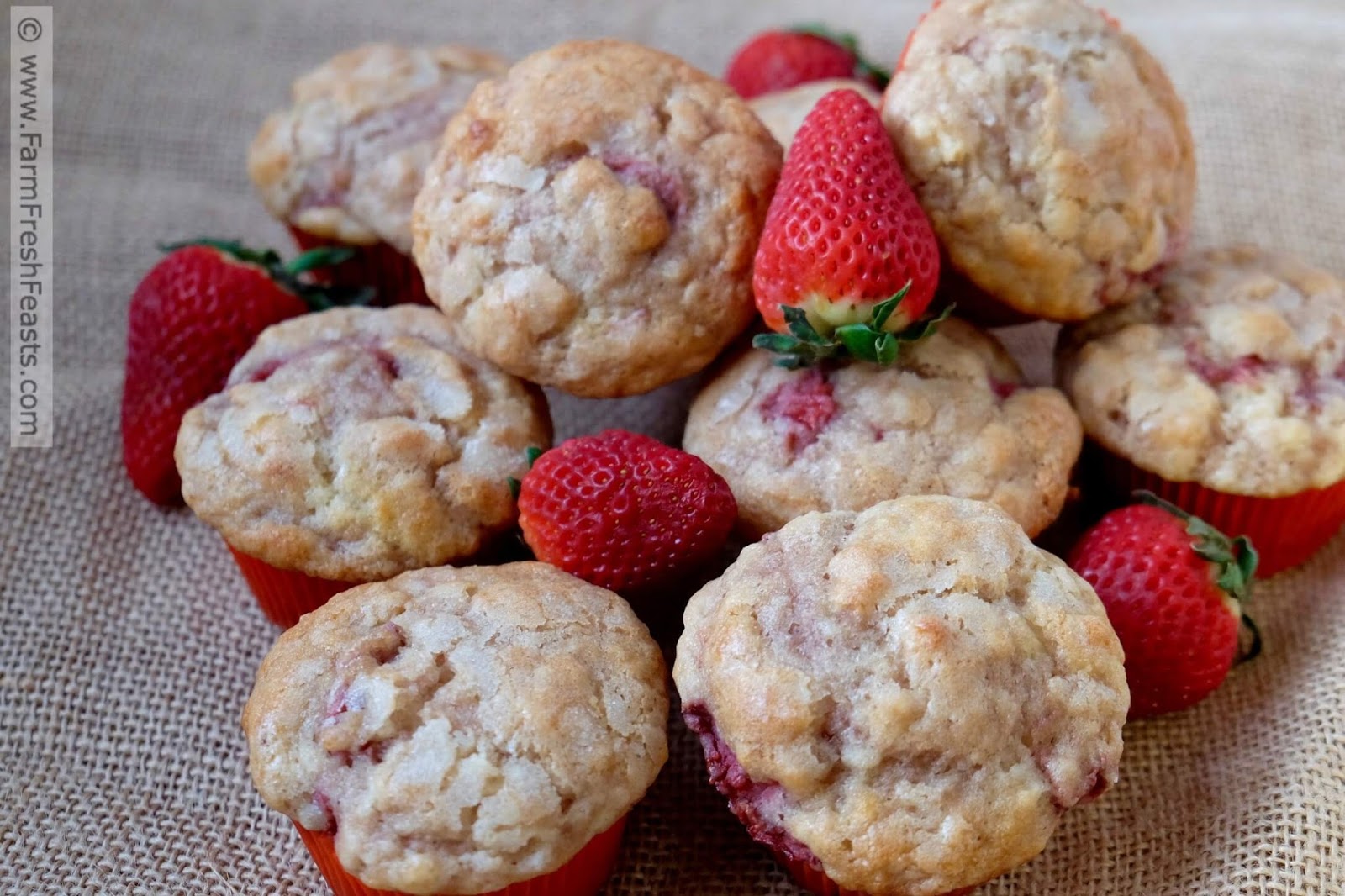 Farm Fresh Feasts: Strawberry Vanilla Muffins {Muffin Monday}