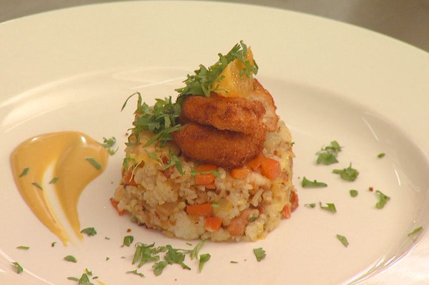 Festive Rice with Nuggets Recipe
