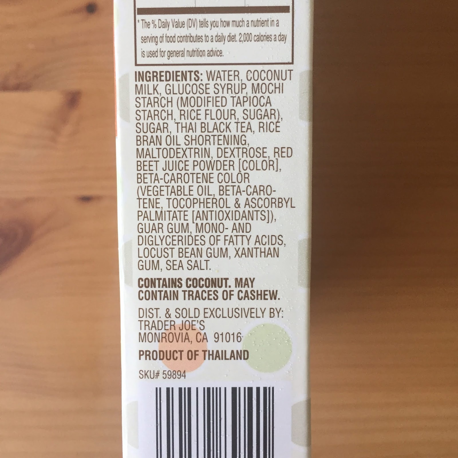 Trader Joe's Thai Tea Mini Mochi