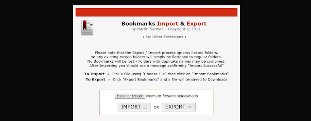 Executar Add-on Bookmarks Import & Export 