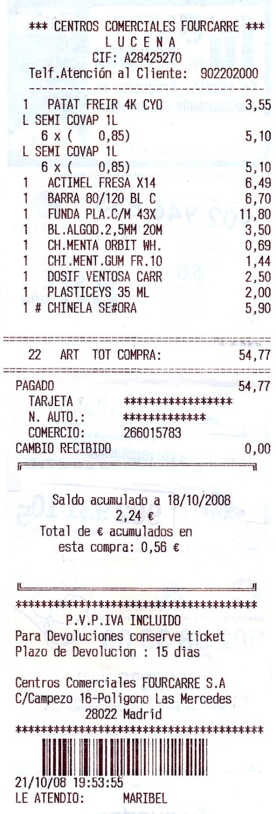 CLASE DE COMPROBANTES Ticket o cinta