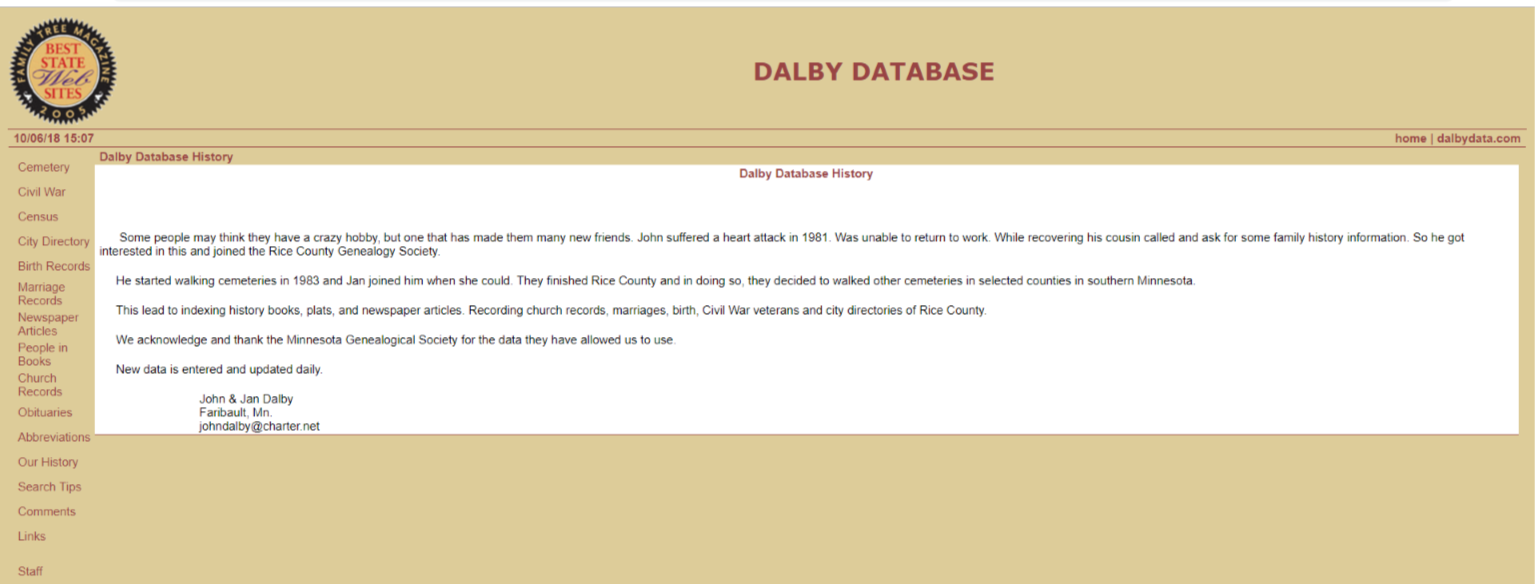 Rice County Geneological Society 2018