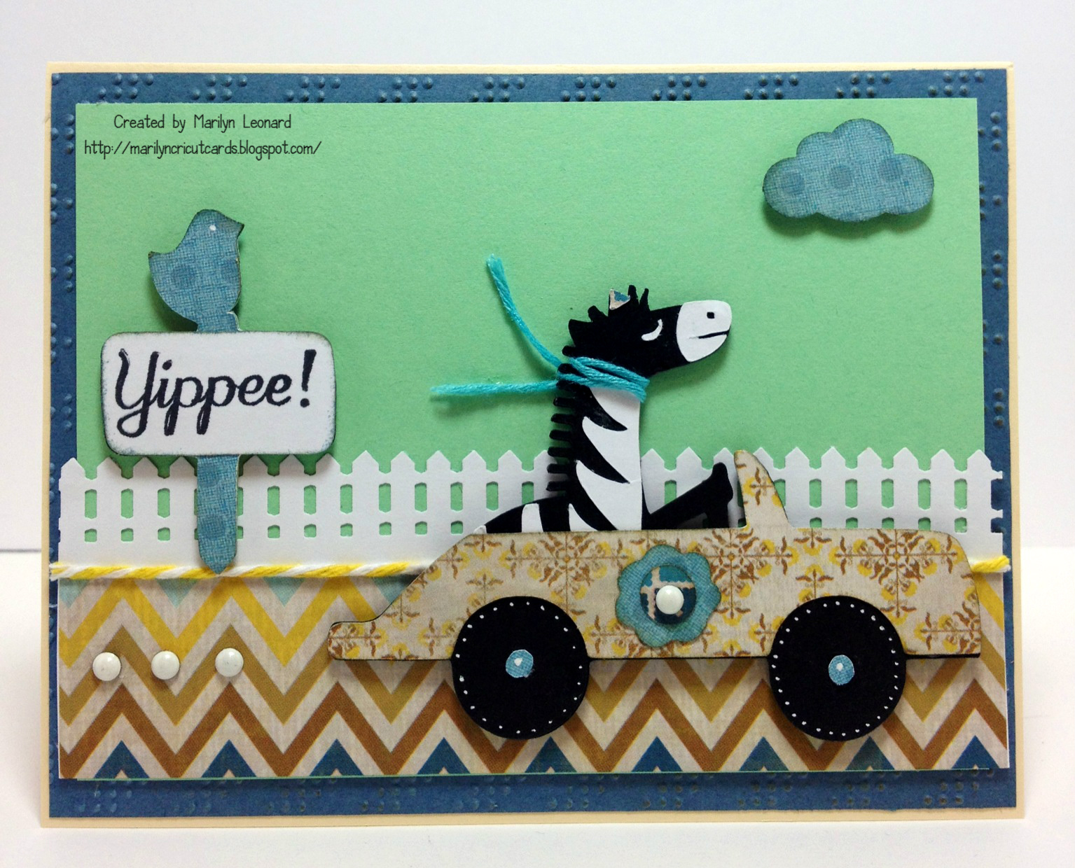 ~ Marilyn's Cricut Cards ~: Zebra in a Car