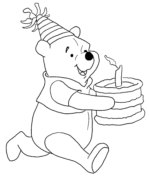 Drawing Birthday Winnie Pooh Coloring ~ Child Coloring