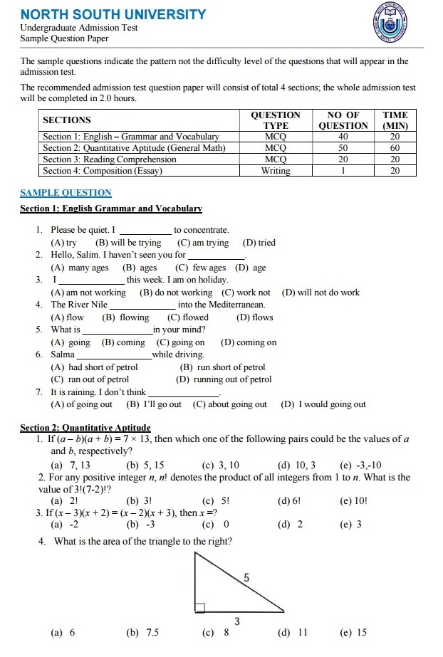 NSUers NSU UG Admission Test Question Pattern nsuers-nsu-ug-admission-test-question-pattern