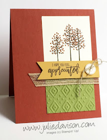 Stampin' Up! Thoughtful Branches Autumn Card -- Limited Edition August 2016 Bundle #thoughtfulbranches #stampinup www.juliedavison.com