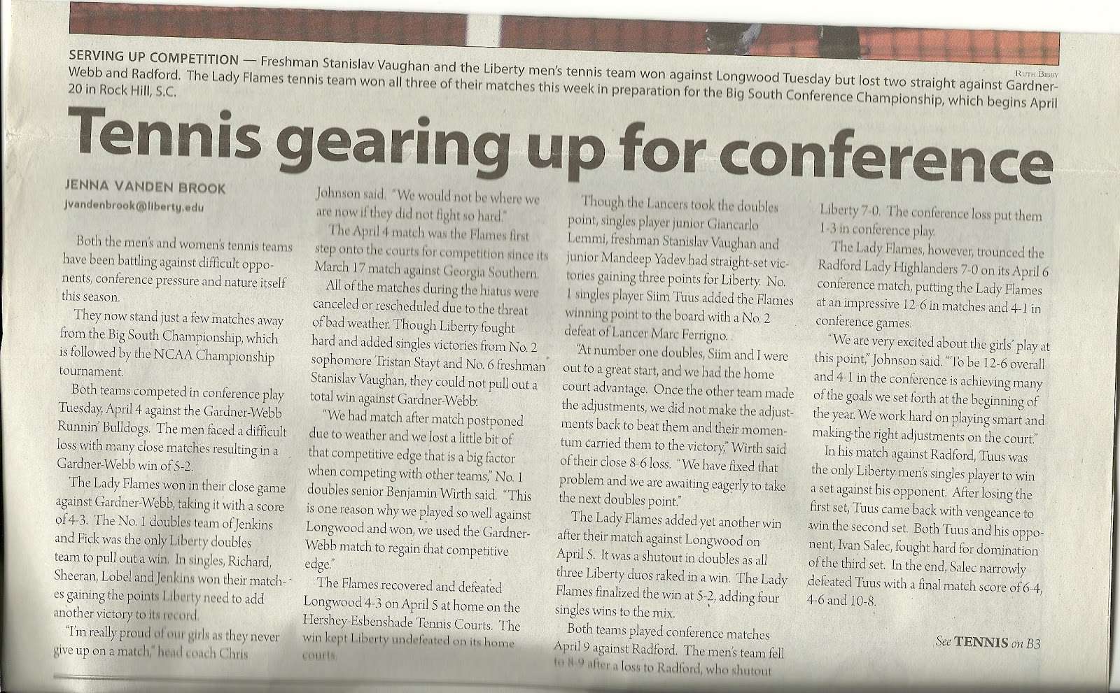 Jenna's Portfolio Sports article tennis