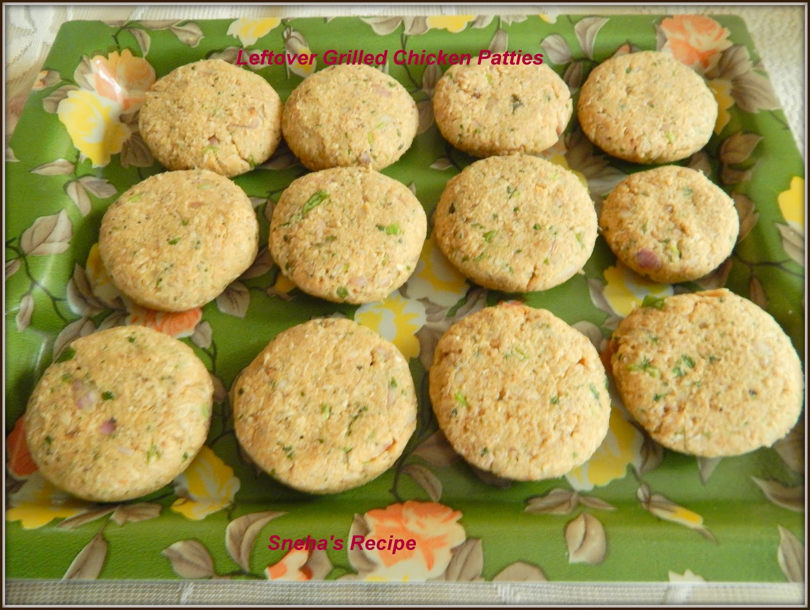 Leftover Grilled Chicken Patties Sneha's Recipe