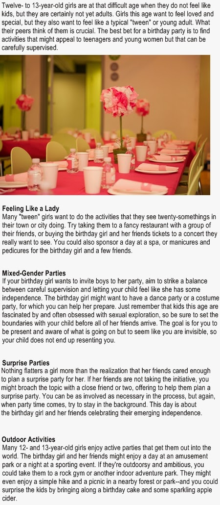 birthday party ideas for 12 year old girls