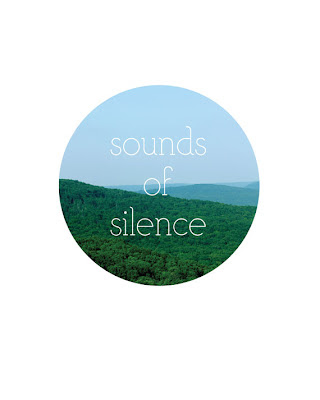 sounds of silence circle with mountains landscape