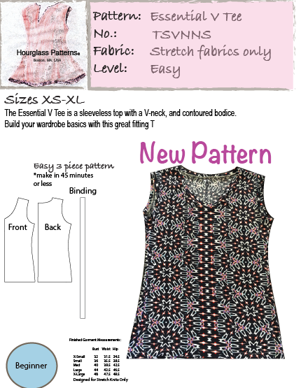 Sewsuccessful: NEW: Hourglass Patterns©: Essential V Tee Sleeveless Top