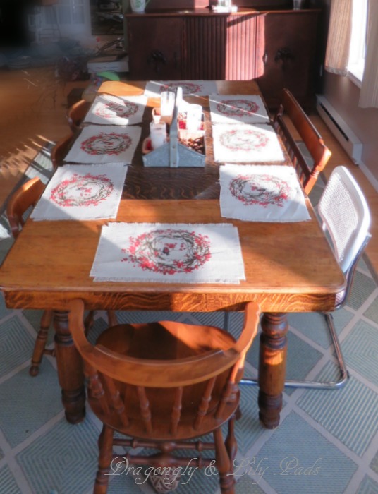 Welcome to our Christmas table where the sun dances shadows during our dinners each night.