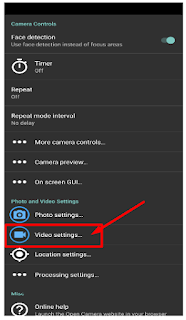 cara setting video open camera di android