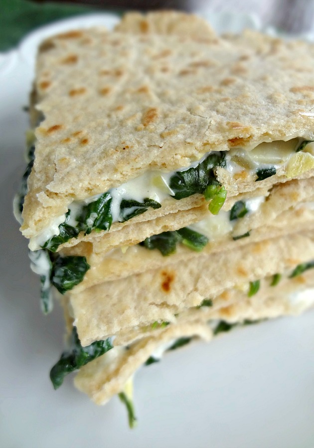 The Cooking Actress Spinach & Artichoke Quesadillas