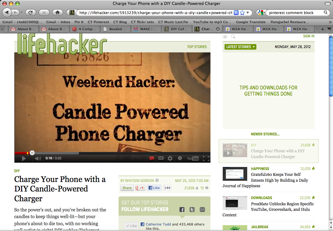 EcoArchitecture & EcoLiving Candle Powered Phone Charger