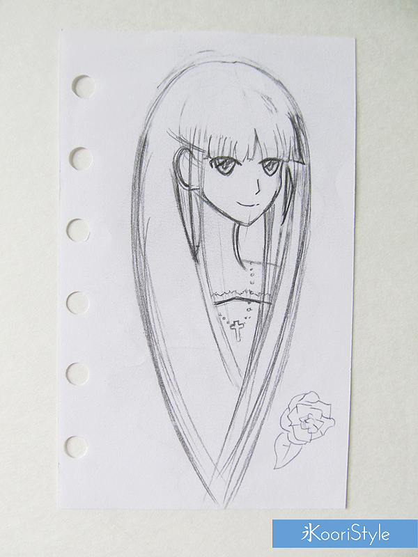 Koori KooriStyle Kawaii Cute Speed Drawing Doodle Sketch Pencil Watercolor Prismacolor Color HowTo DIY Tutorial Original Character Anime Manga Draw