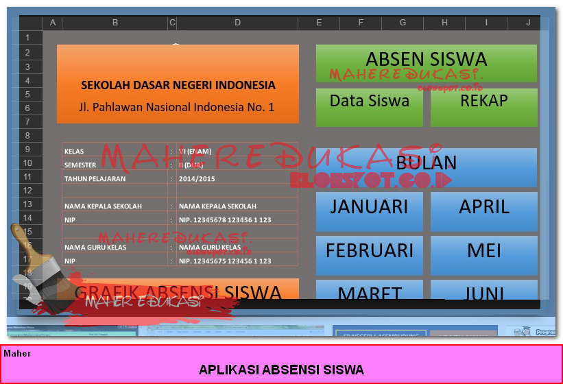 DOWNLOAD GRATIS APLIKASI ABSENSI SISWA BISA DI EDIT Belajar Membaca
