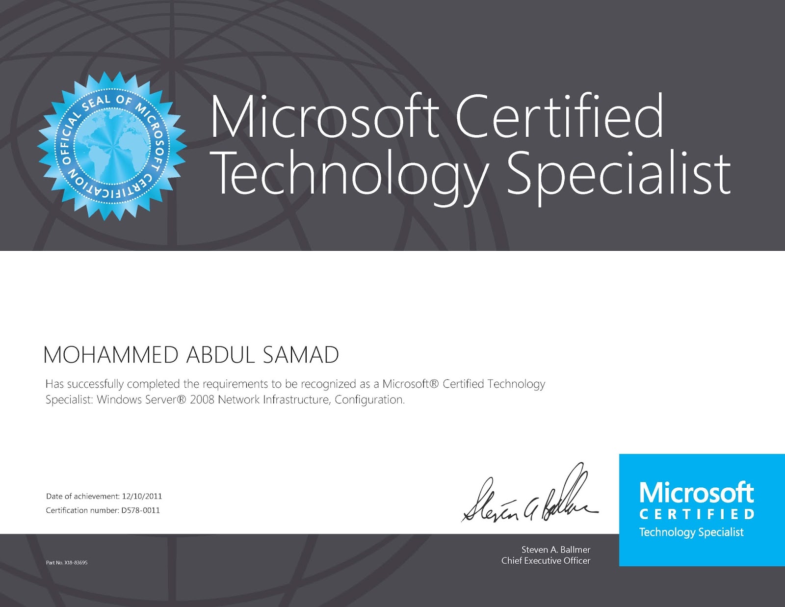 Mohammed Abdul Samad Mcts Windows Server 2008 Network