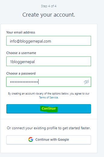 Create your first blog in Wordpress Create your first blog in Wordpress-- username and password