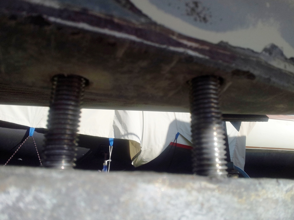 Sailing Vessel Still Time C22 Keel Studs and Bottom Sanding