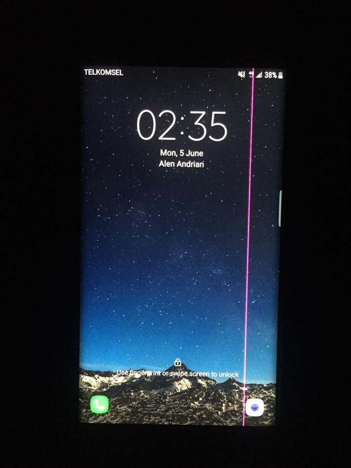 Layar Lcd Samsung Galaxy S7 Bergaris Vertikal