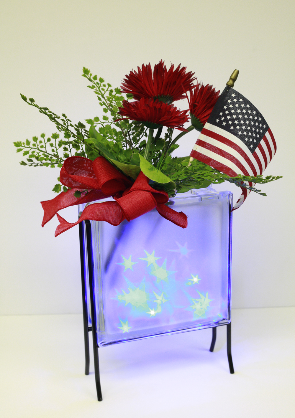Ben Franklin Crafts and Frame Shop DIY Patriotic Glass Block Centerpiece