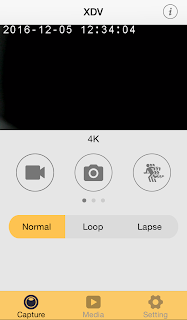 Tamapilan Applikasi Action Gopro Camera sports XDV di hand phone