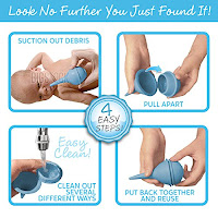Boogie Bulb Baby Nasal Aspirator and Booger Sucker for Newborns Toddlers & Adult - BPA Free - Blue 2 Ounce Bulb Syringe - Safe Nose Cleaner