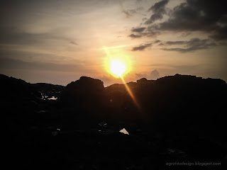 Sunset View On The Sea Rocks At Batu Bolong Beach, Canggu Village, Badung, Bali, Indonesia