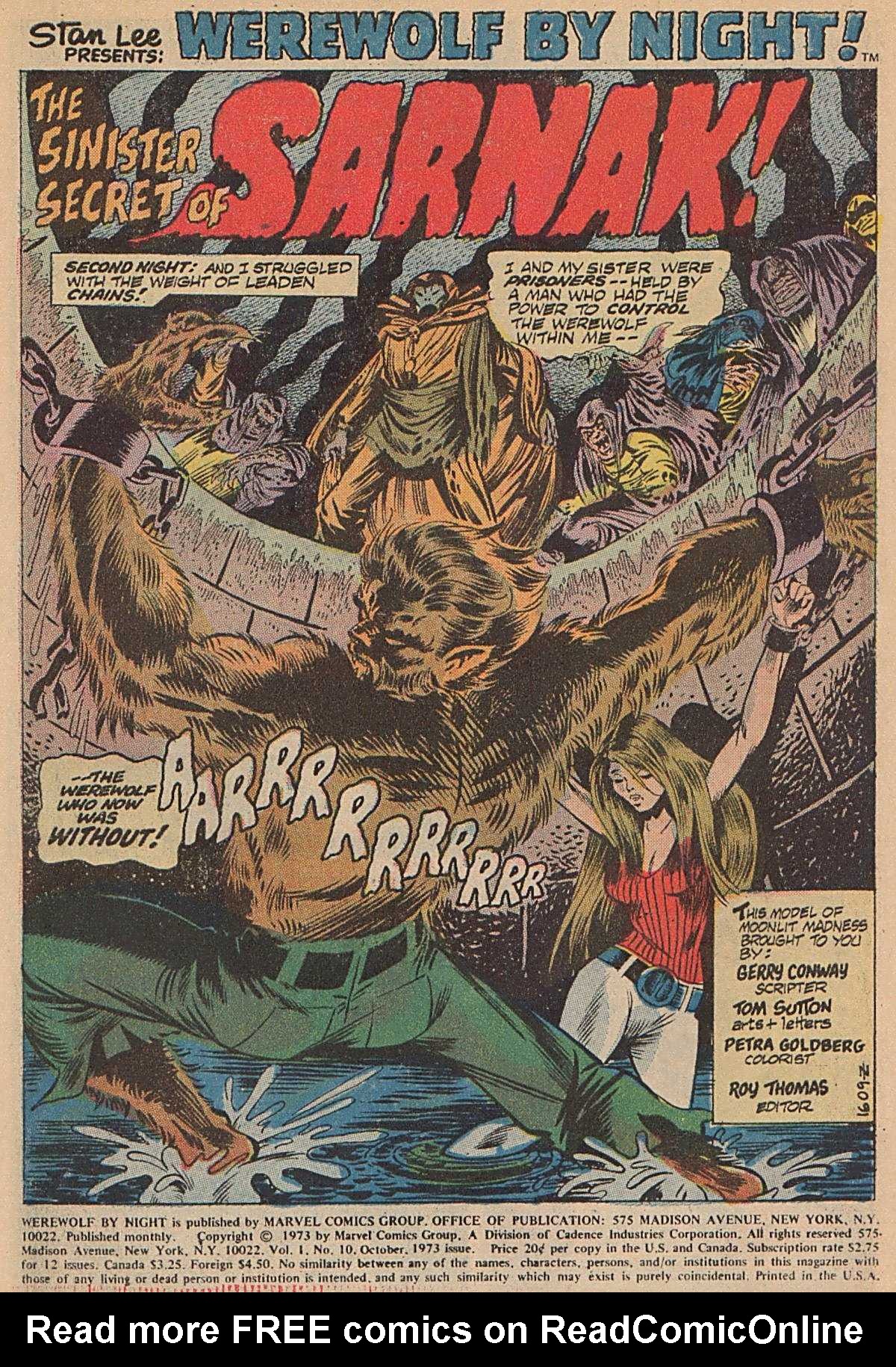 Read online Werewolf by Night (1972) comic -  Issue #10 - 2