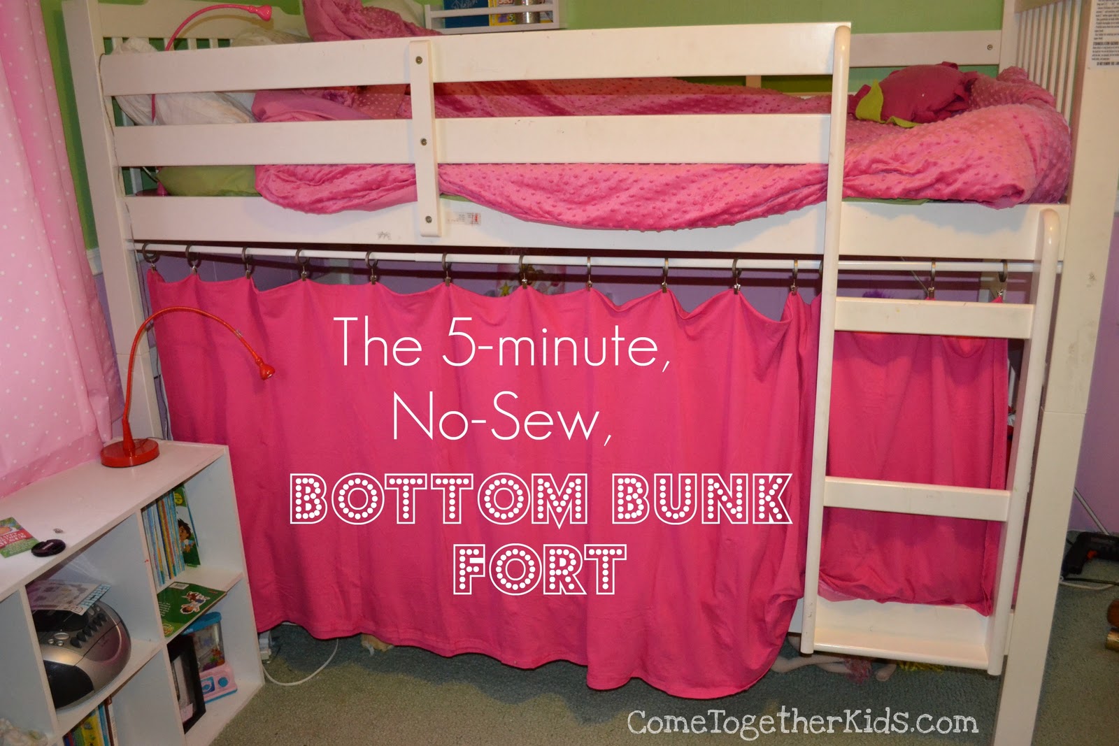 Kids The 5 Minute No Sew Bottom Bunk Fort, Top Bunk Bed Curtain Ideas