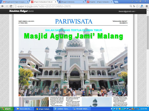 Artikel Masjid Agung Jami Malang di Kedaulatan Rakyat