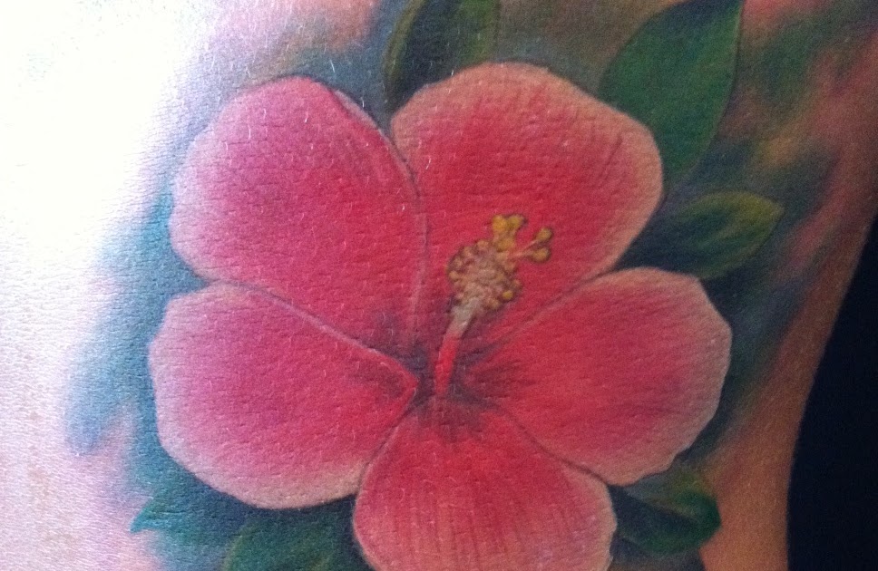 TattooWorld Höör Sweden: Realistic Hibiscus flower tattoo by Alex