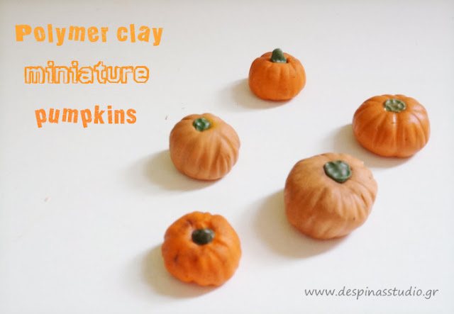 Polymer clay Halloween pumpkins