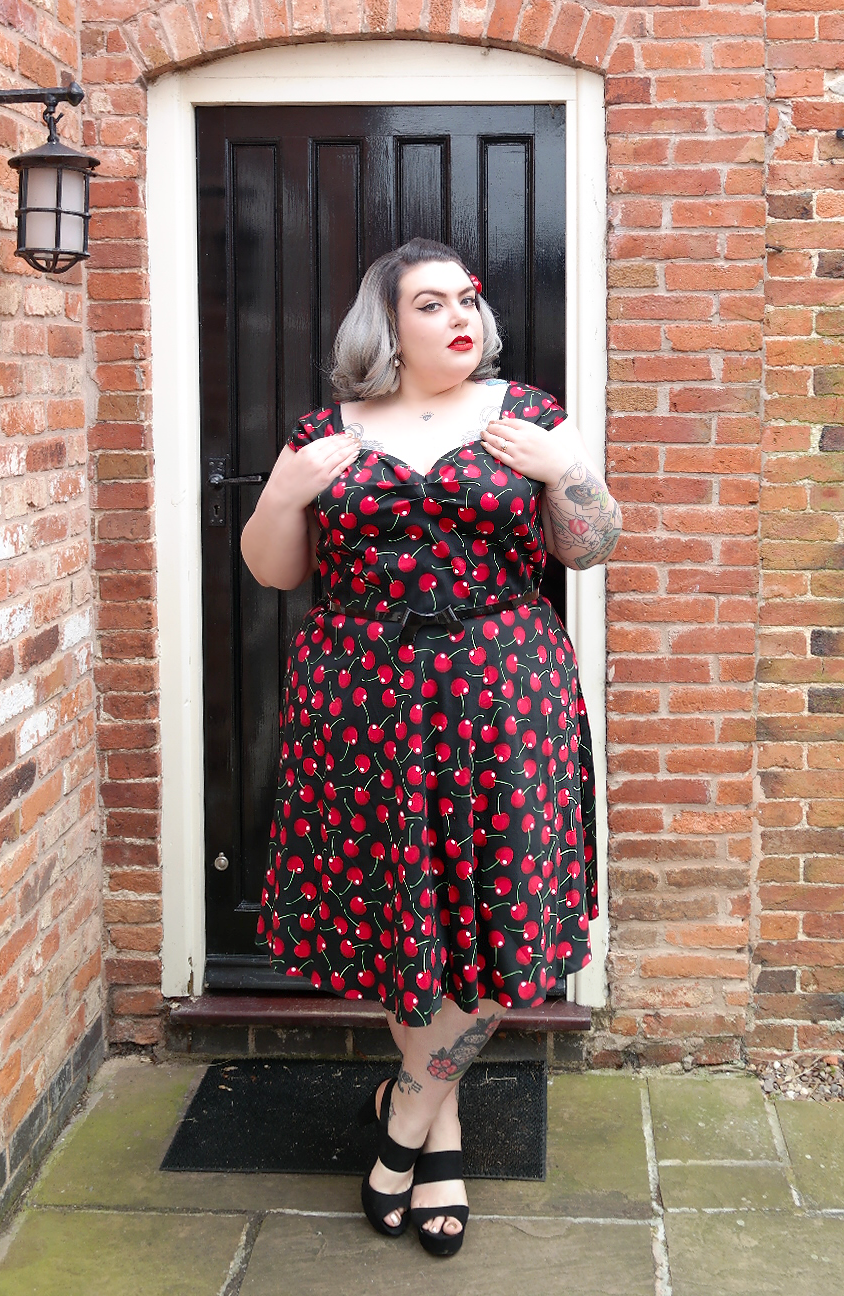 UK Plus Size Blogger Lady V London Cherry Dress