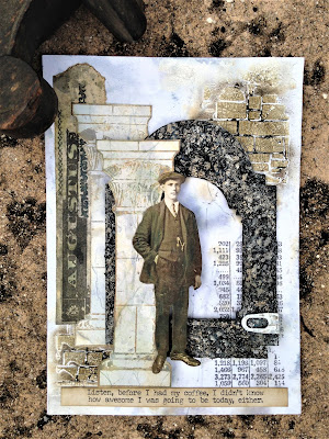 Sara Emily Barker http://sarascloset1.blogspot.com/ Before I Had My Coffee #timholtz #stampersanonymous #sizzixalterations #distressoxides Faux Marble Faux Granite 1