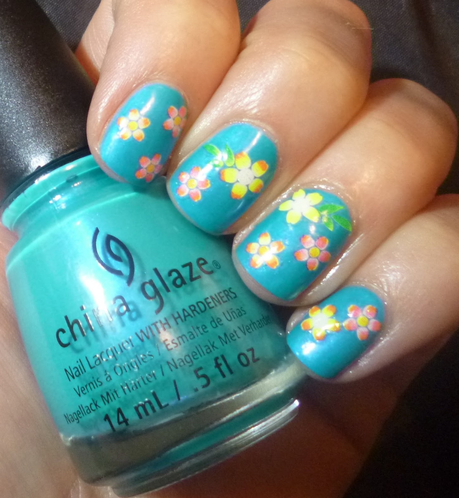 Lou is Perfectly Polished: Flower Stickers Nail Art