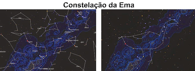 A segunda Constelação WIRAR KAMY dos índios tenetehara é conhecida também como A Cruz dos Mortos.   Ela se localiza na região do céu que conhecemos como Constelação de Orion, O Caçador.   As estrelas conhecidas popularmente como Três Marias e a Nebulosa de Órion (M42) compõem essa constelação indígena.   Ela nasce exatamente no ponto cardeal leste e se põe exatamente à oeste, percorrendo a linha equatorial, caminho dos mortos pela cultura indígena.  WIRANU (Tenehara) - Constelação da Ema-3