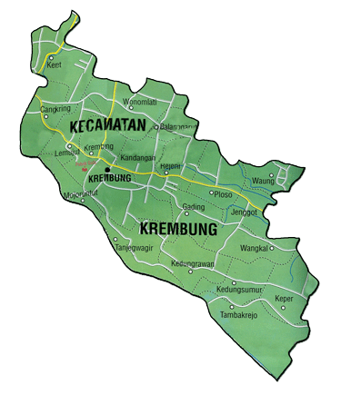gambar peta kecamatan Krembung Kabupaten sidoarjo  