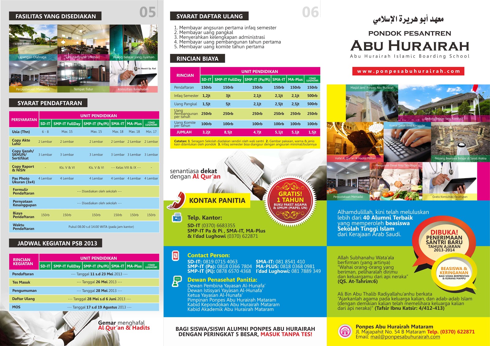 Brosur PSB Pondok Pesantren PDF Editable Design Corel