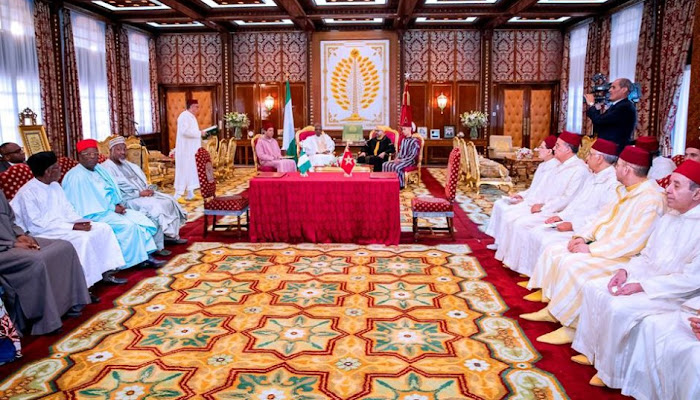 President Buhari And King Mohammed VI Of Morocco In A Bilateral Meeting Witnessed The Joint Declaration Of Nigeria And Morocco On The Proposed Gas Pipelines To Connect Nigerians Gas Resources To West African Countries