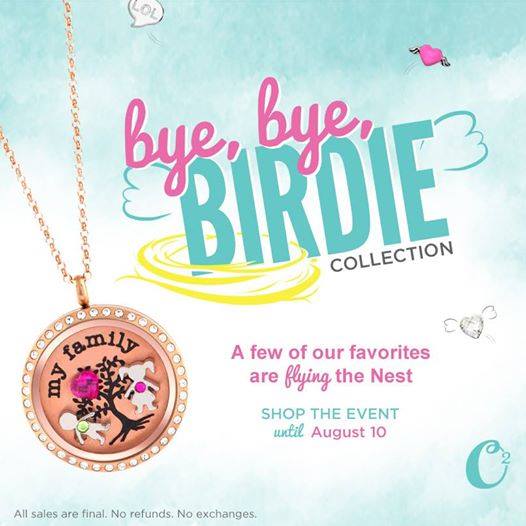 Shop the Origami Owl Bye, Bye Birdie Sales Event until August 10, 2014 at StoriedCharms.com