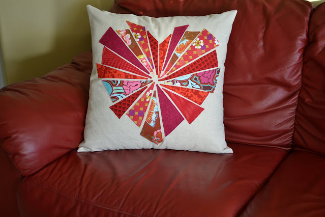 Bursting Heart Pillow Tutorial - scrap busting project for Valentine's Day - Blue Susan Makes