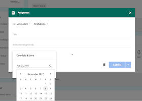 Selecting the due date on an assignment in Google Classroom™  www.traceeorman.com