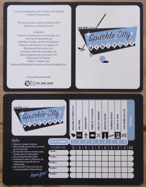 Scorecard from Sparkle City Mini Putt in Spartanburg